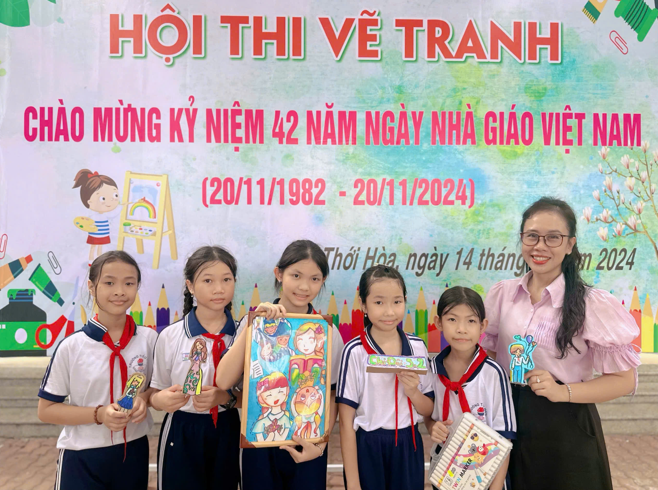 CUỘC THI VẼ TRANH CHÀO MỪNG KỈ NIỆM 42 NĂM NGÀY NHÀ GIÁO VIỆT NAM